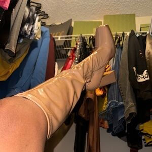 Forever 21 Tan Heeled Boots Classic Design